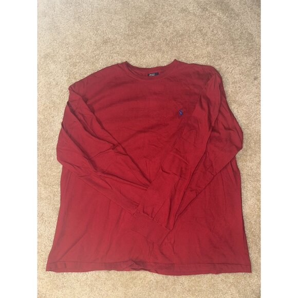 VINTAGE Polo Ralph Lauren Mens Sweatshirt Red Size XL Pullover Sweater PRL 90s - Picture 1 of 4